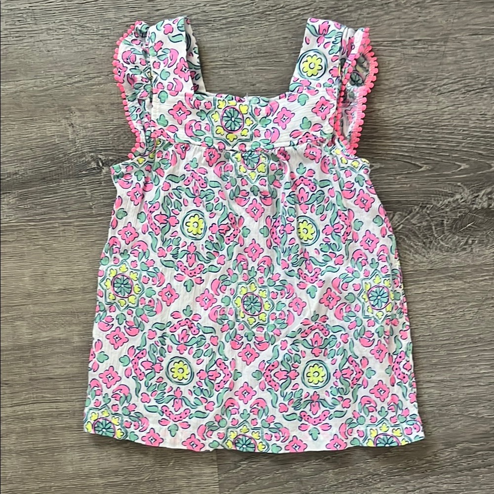 Carter's Pink and Yellow Ruffled Blouse